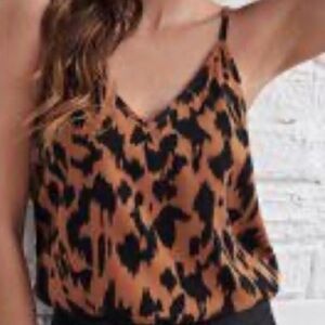 Brown and Tan print tank top